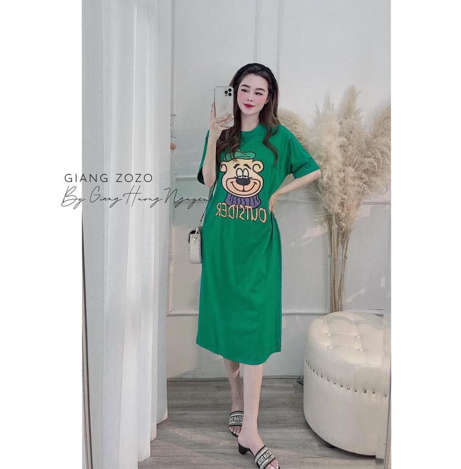 Váy Suông - Đầm Suông OUTSIDE From Rộng Dáng Dài 1m08 Chất Cotton Hàng Đẹp Bán Shop