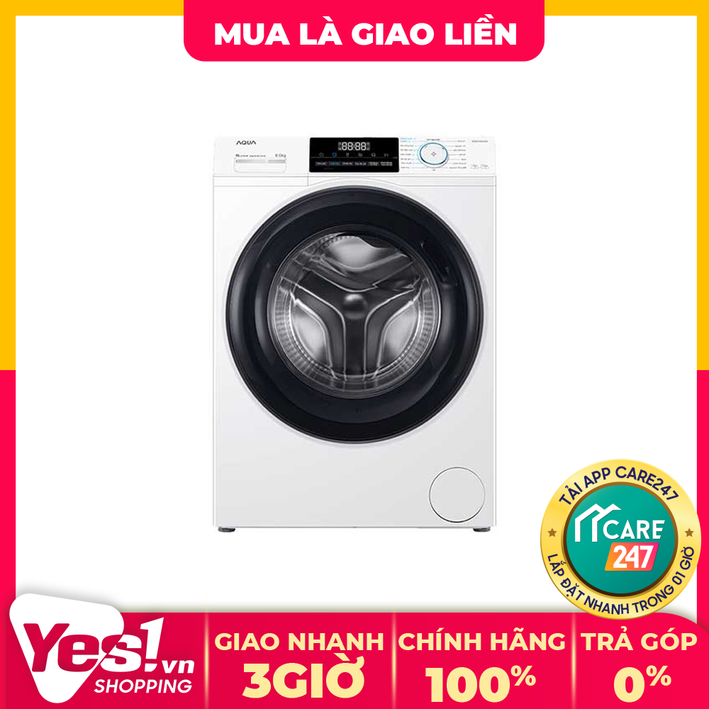 Máy giặt Aqua AQD-A802G.W Inverter 8kg