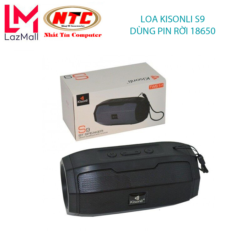 Loa bluetooth Kisonli S9 hỗ trợ nghe USB/TF/FM/AUX/TWS - dùng pin rời 18650 tiện lợi (Nhiều màu) Nhat Tin Certified Store