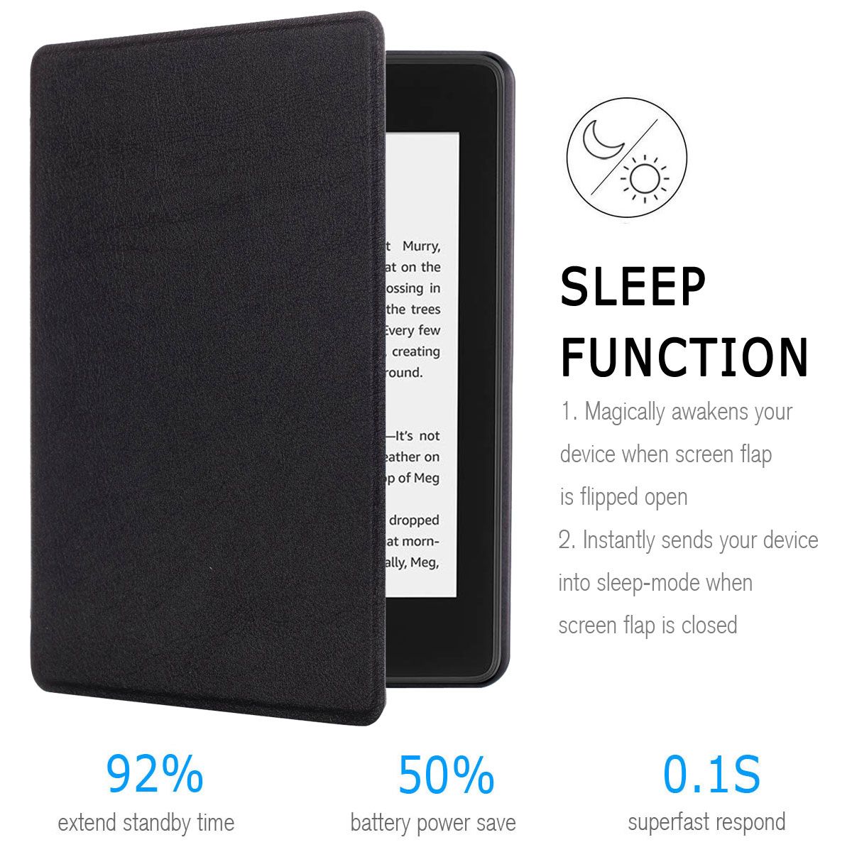 1 Cái Phù Hợp Với Amazon Kindle Paperwhite 1/2/3 Ốp Bảo Vệ Siêu Mỏng Ốp Bảo Vệ Da PU Từ Tính Thông Minh