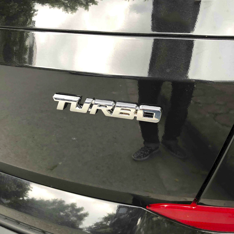 Tem kim loại Chữ TURBO dán xe