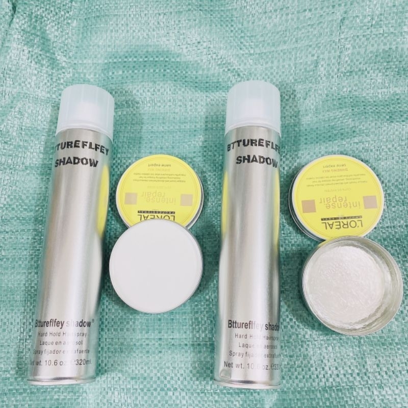 Combo Gôm bạc xịt tóc Bttereflfey shadow 320ml Và Sáp wax Vuốt Tóc Lore Đục -Combo Gôm + Sáp Vuốt Tóc nam Cứng Mềm trong