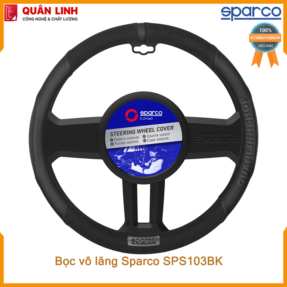 Bọc vô lăng Sparco SPS103BK