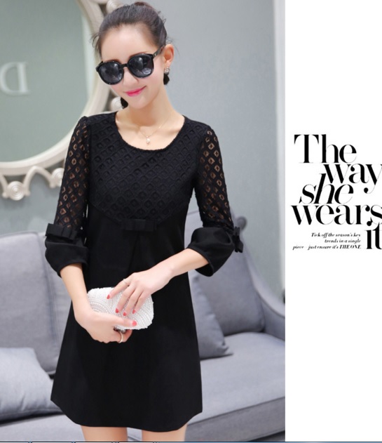 Đầm suông phối ren BEYEU1688 - BY8001