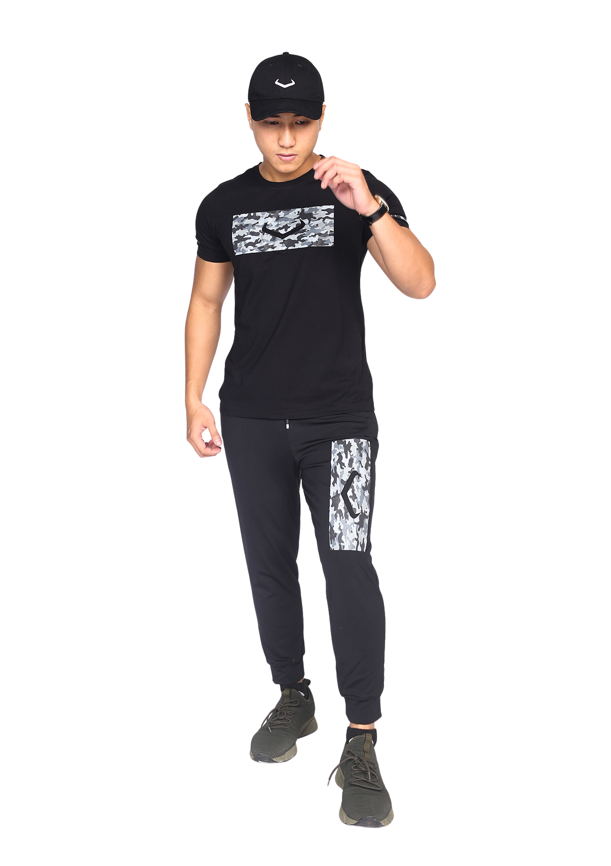 ÁO THUN THỂ THAO LOGO ELOHIM CAMO - ĐEN ( 3 MÀU ÁO )
