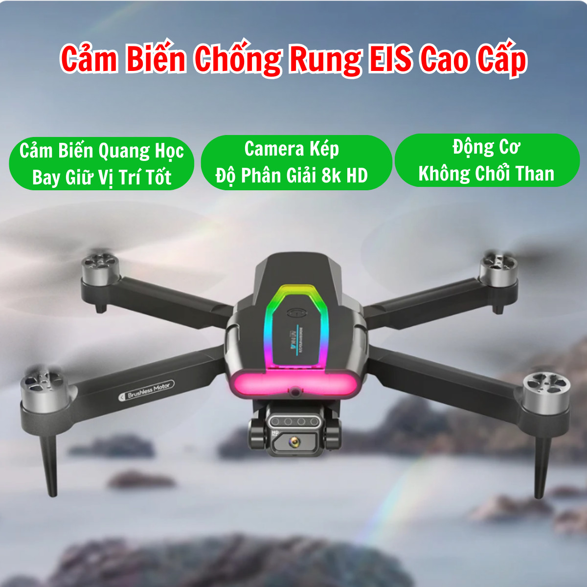 Flycam Mini Giá Rẻ Drone F199 Pro Max, Máy Bay Điều Khiển Từ Xa 4 Cánh, Play Camera Cao Cấp 2 Camera, Pin Lithium 2600mAh bay 25 Phút, Cảm Biến Chống Va Chạm