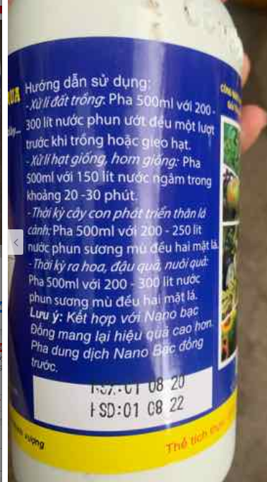 NANO ĐỒNG OXYCLORUA chai 500ml (HCL)