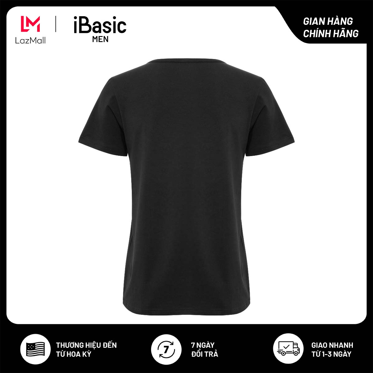 Áo thun nam iBasic cotton USA kháng khuẩn mặc nhà tay ngắn basic HOMM012-1