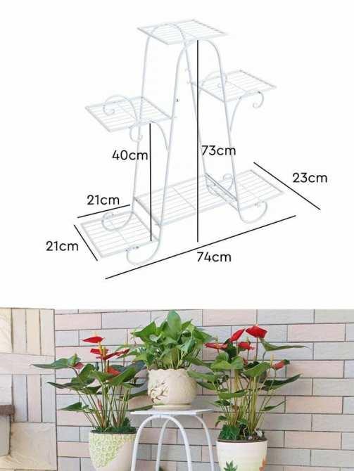 Kệ sắt để chậu hoa, cây cảnh 6 tầng