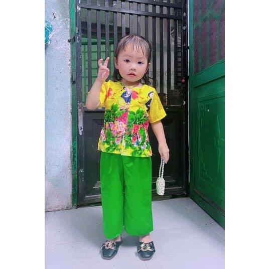 BỘ BÀ BA LỤA HOẠ TIẾT CHO BÉ