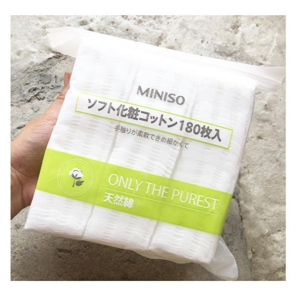 Bông Tẩy Trang Miniso Nhật Bản 180 Miếng nhập khẩu