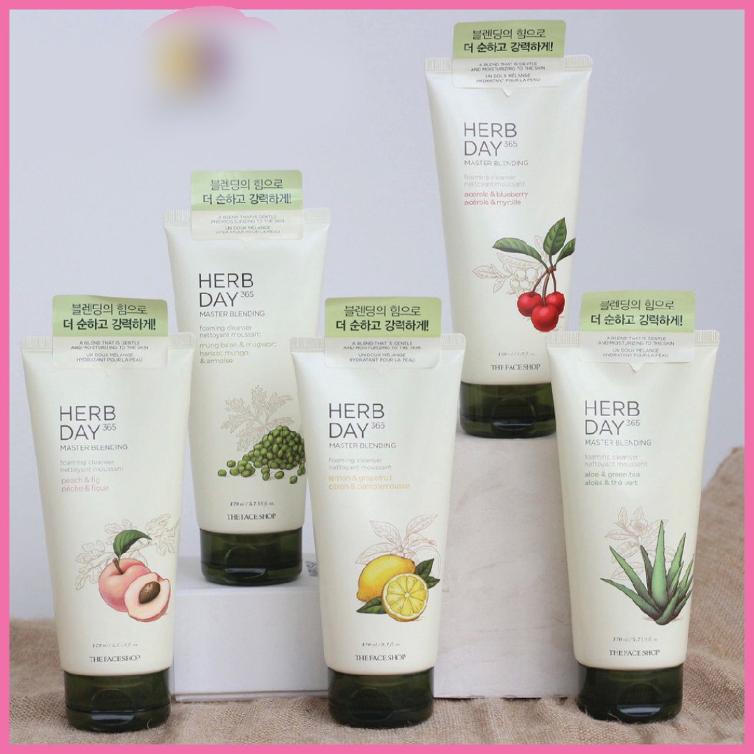 Sữa Rửa Mặt Herb Day 365 Cleansing Foam 170ml TFS Sáng Da , Se Khít Chân lông, Chống Lão Hóa