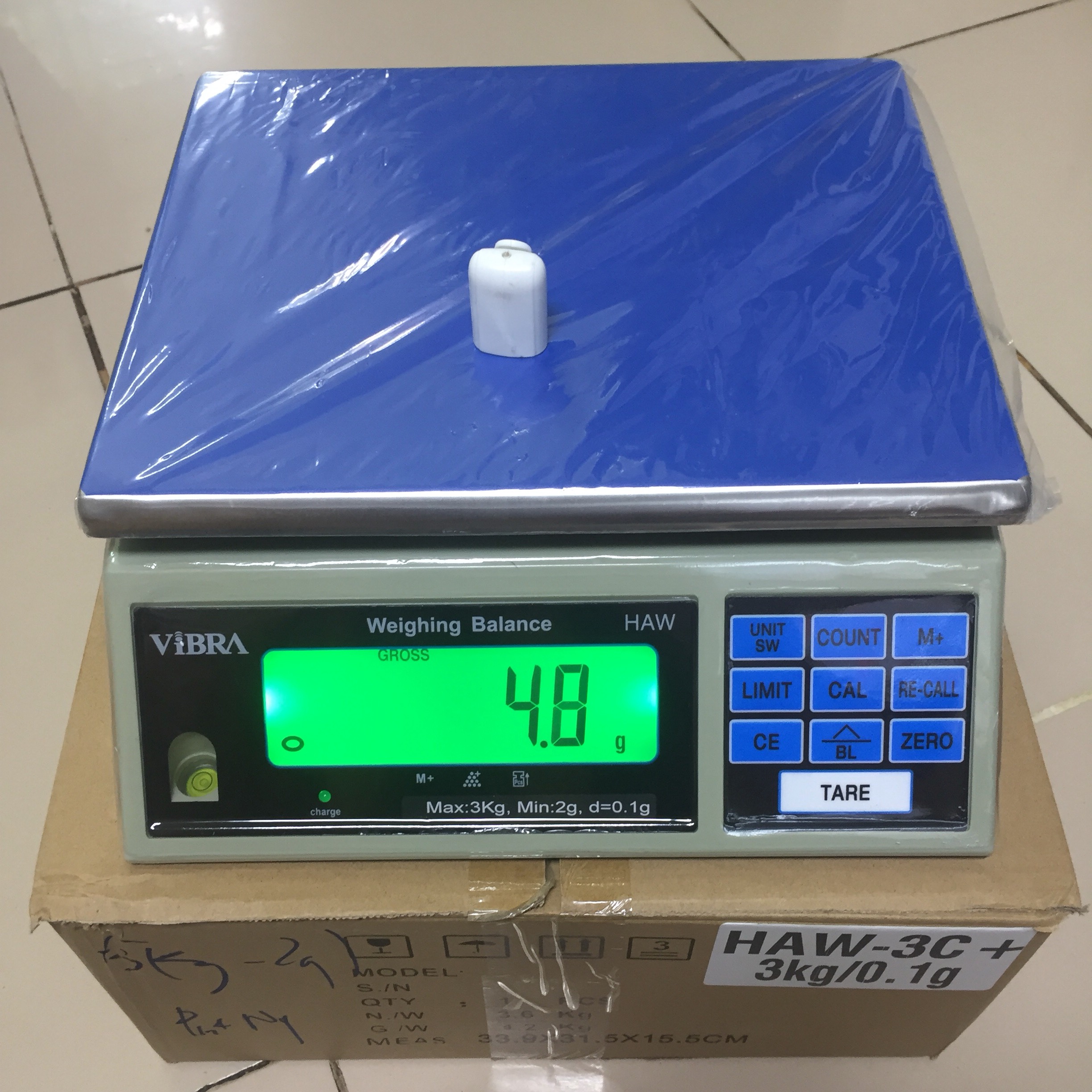 [SP000456] CÂN ĐIỆN TỬ VIBRA HAW-3C 3KG (Pin + nguồn)