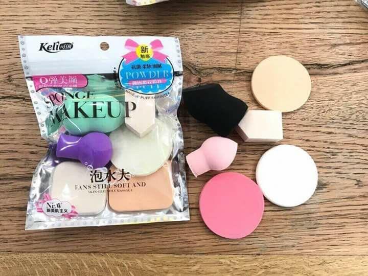 Bông Mút Trang điểm Keli - Bộ 6 Miếng
