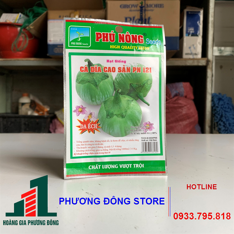 Hạt giống cà dĩa da ếch gói 500mg