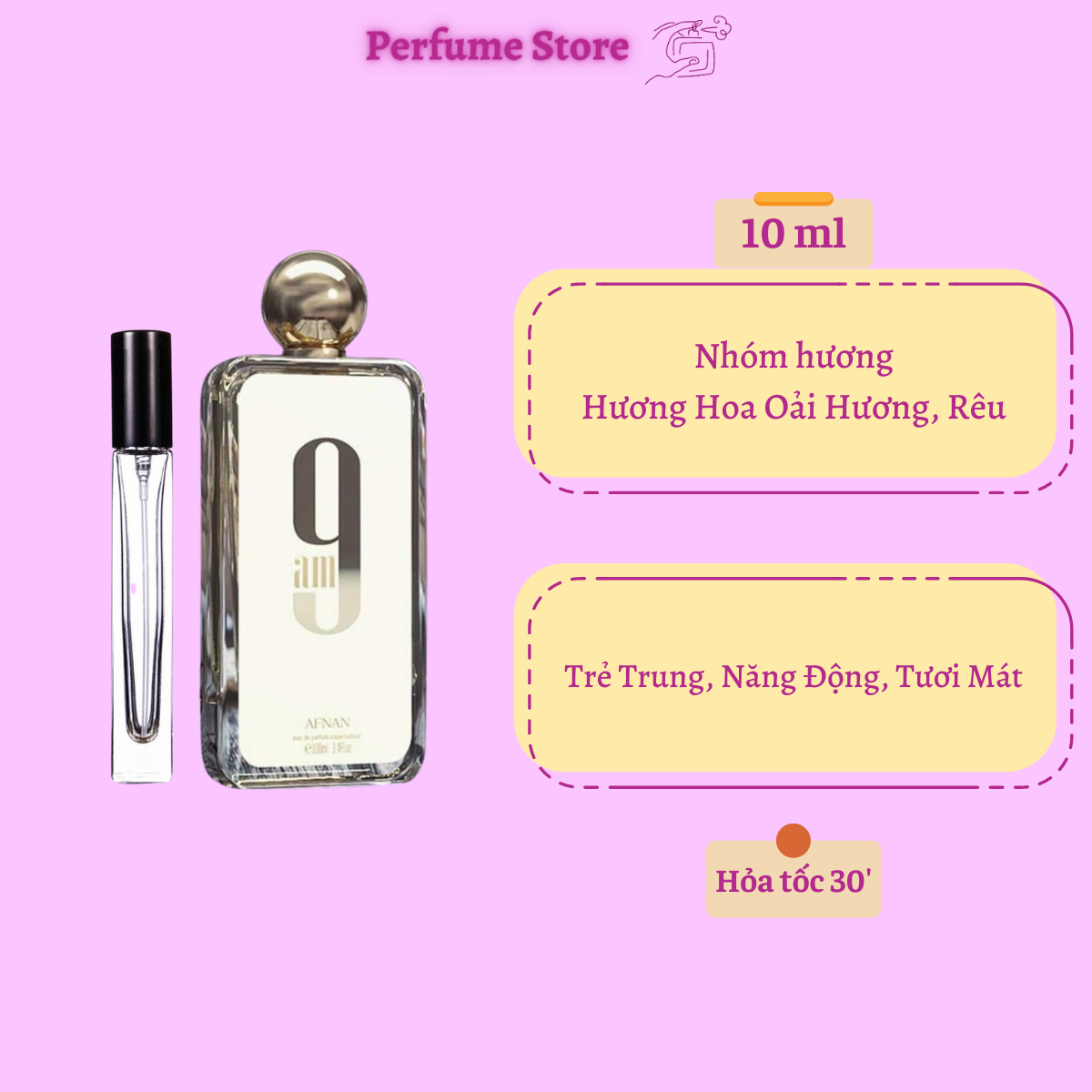 Chính Hãng Mẫu nước hoa nữ Afnan 9AM EDP 10ml