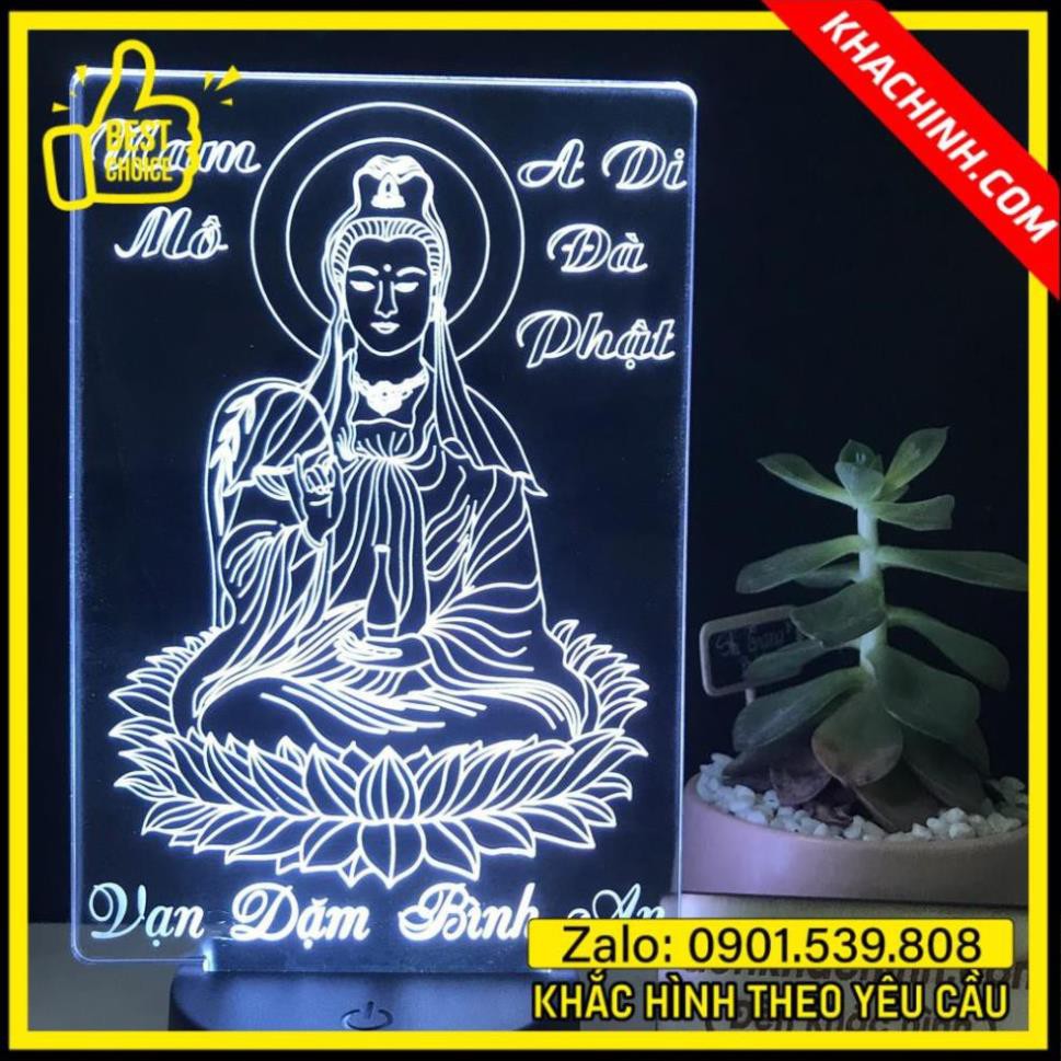 [HCM]Đèn led tượng Mẹ Quan Âm vạn dặm bình an tranh thư pháp quà tặng thiết kế và khắc hình theo yêu cầu - Nhận làm Đèn THEO YÊU CẦU