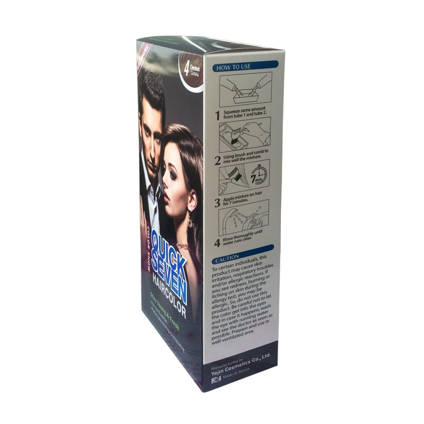 Nhuộm phủ bạc nhanh 7 phút QUICK SEVEN S4 Nâu hạt dẻ Hàn Quốc