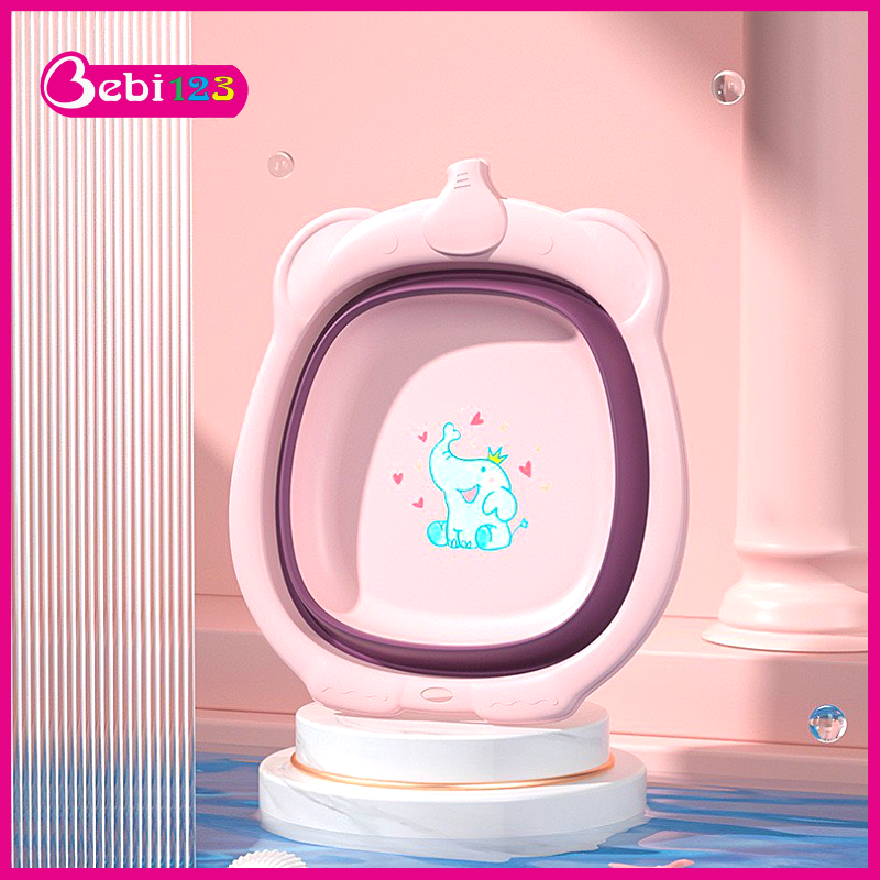 Thau chậu rửa mặt hình bò sữa và chậu rửa mặt gấp gọn hình heo con Happiness đáng yêu cho bé