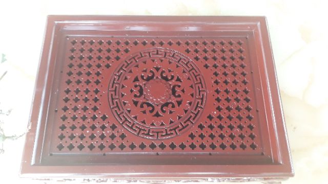 Khay Ấm Chén Nhựa Giả Gỗ Loại Sịn