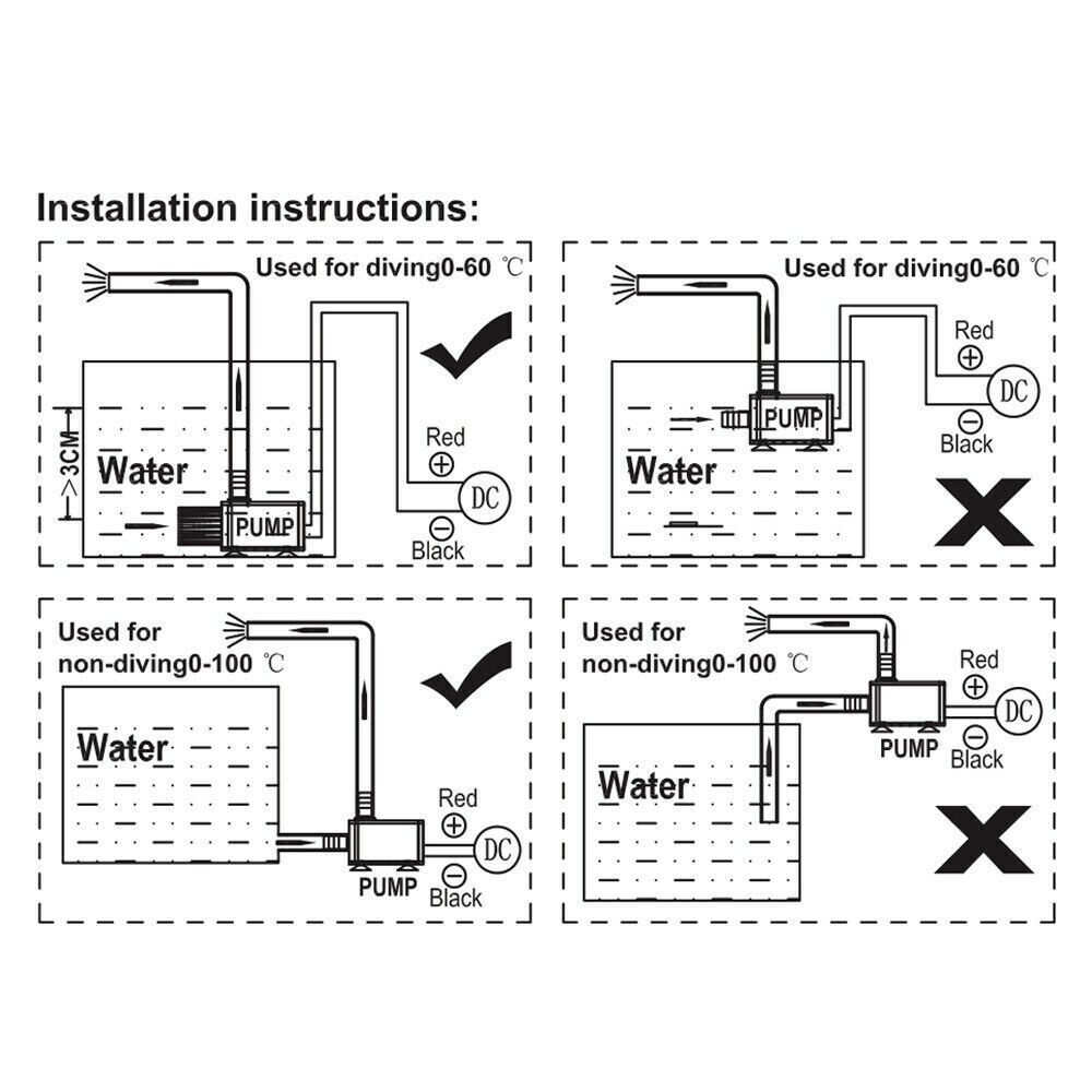 Máy bơm 12V 5W bể cá bể cá chìm DC 280LH