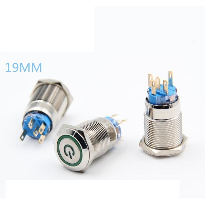 Nút nhấn kim loại 19mm có đèn Power Nhấn giữ On/Off