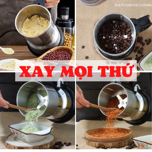 Máy Xay Hạt Khô Ngũ Cốc, Máy Say Gia VỊ Công Suất 300w Với 6 Lưỡi Dao Sắc Bén,Nghiền Mịn Các Loại Hạt Tiện Dụng Trong Gia Đình,Máy Nghiền Bột,Máy Xay Gia Vị,Máy Xay Bột Ngũ Cốc,Máy Xay Cà Phê,Máy Xay Mini Mega Big 5.0