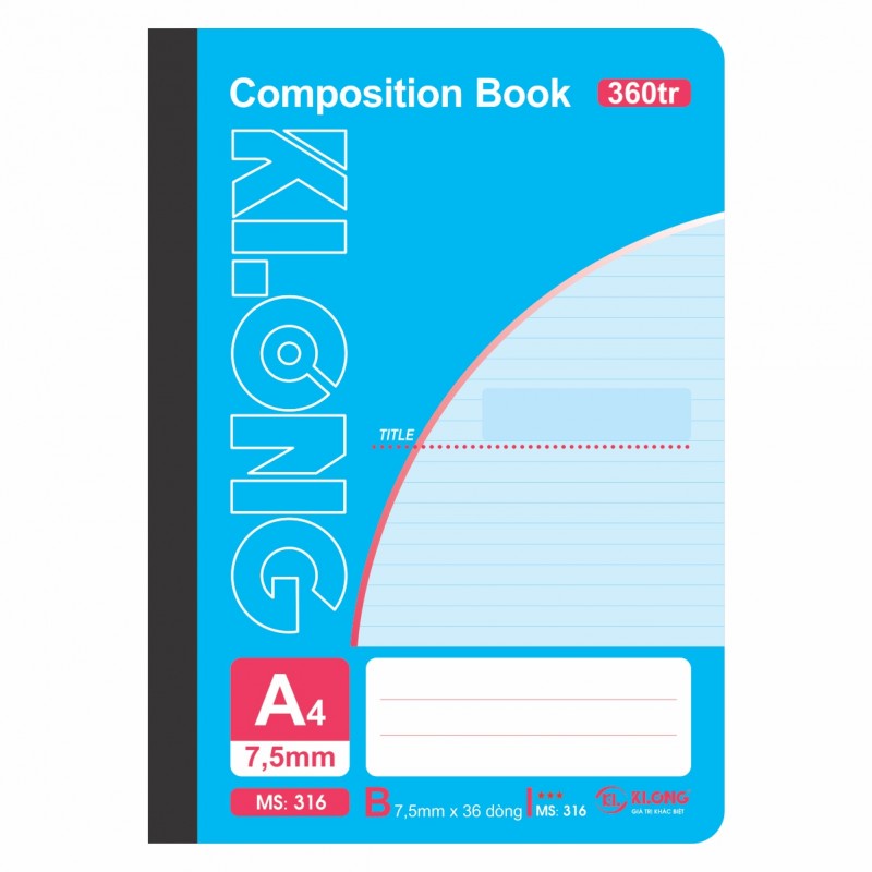 Sổ may dán gáy A4 - 360 trang KLONG Ms 316