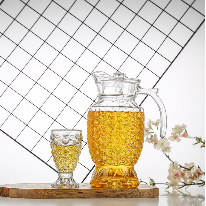 [Dày - Sang Trọng ] Bình thủy tinh đựng nước lạnh kiểu vảy cá G-horse loại 1.5L