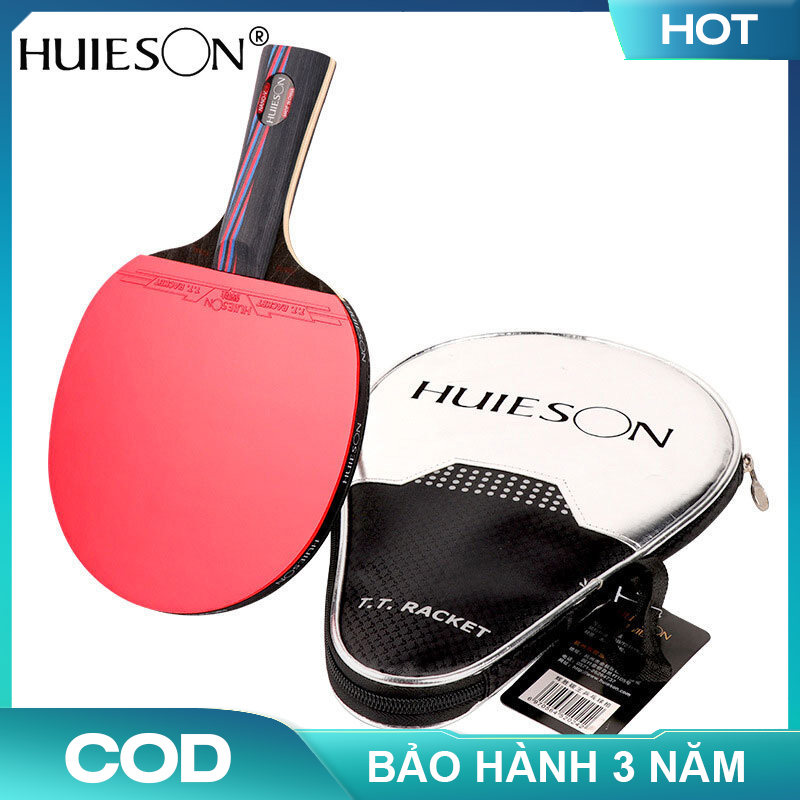 【HUIESON】1 ping pong racket table tennis racket with rubber, carbon wood, light weight.