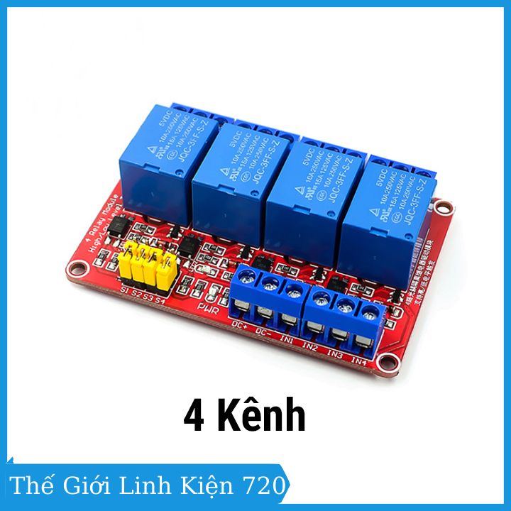 Module relay 5vdc 1 kênh, 2 kênh, 4 kênh h/l điều khiển đóng mở