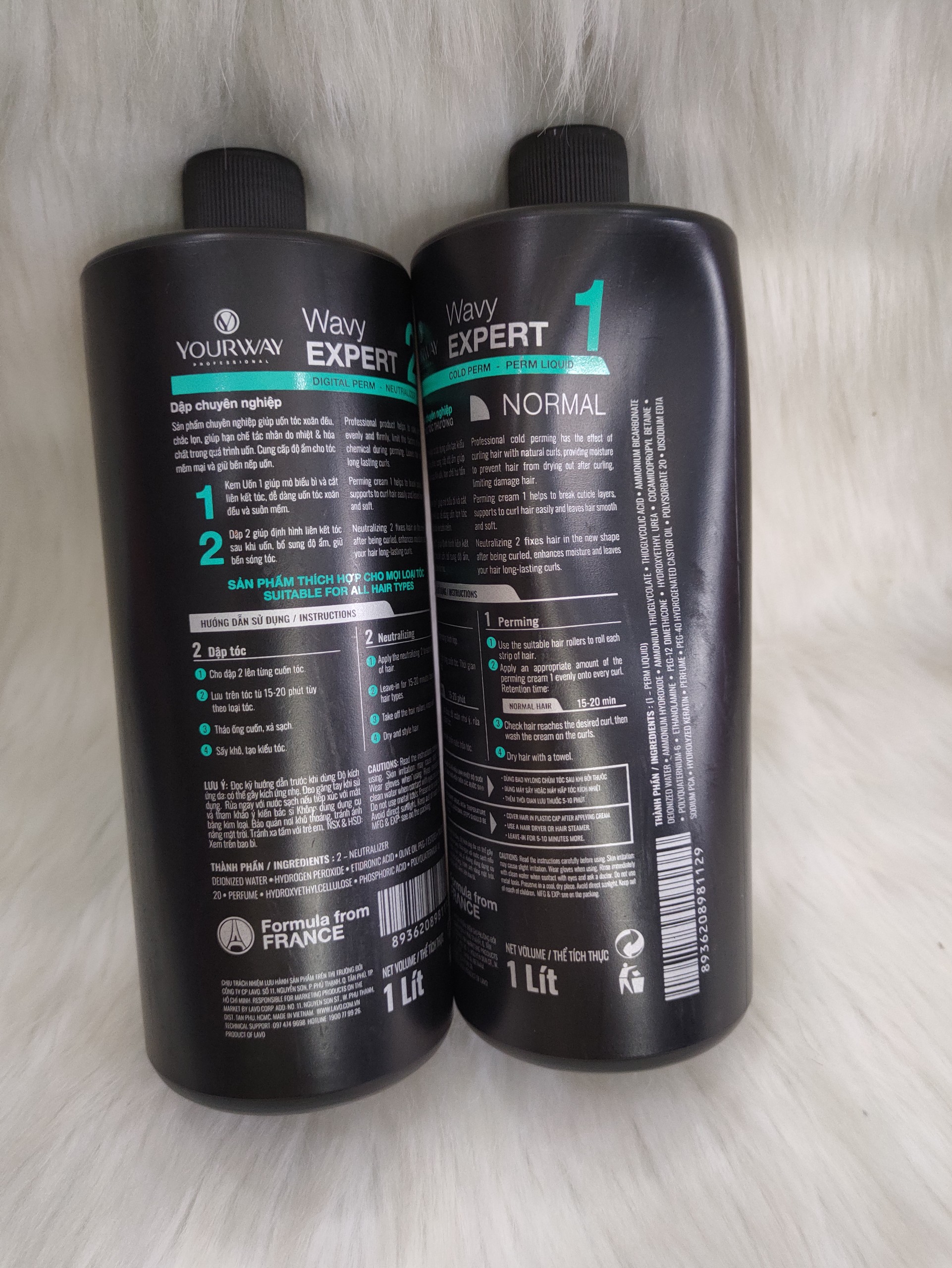 1 cặp Uốn lạnh Yourway 1000ml Normal dùng cho tóc thường