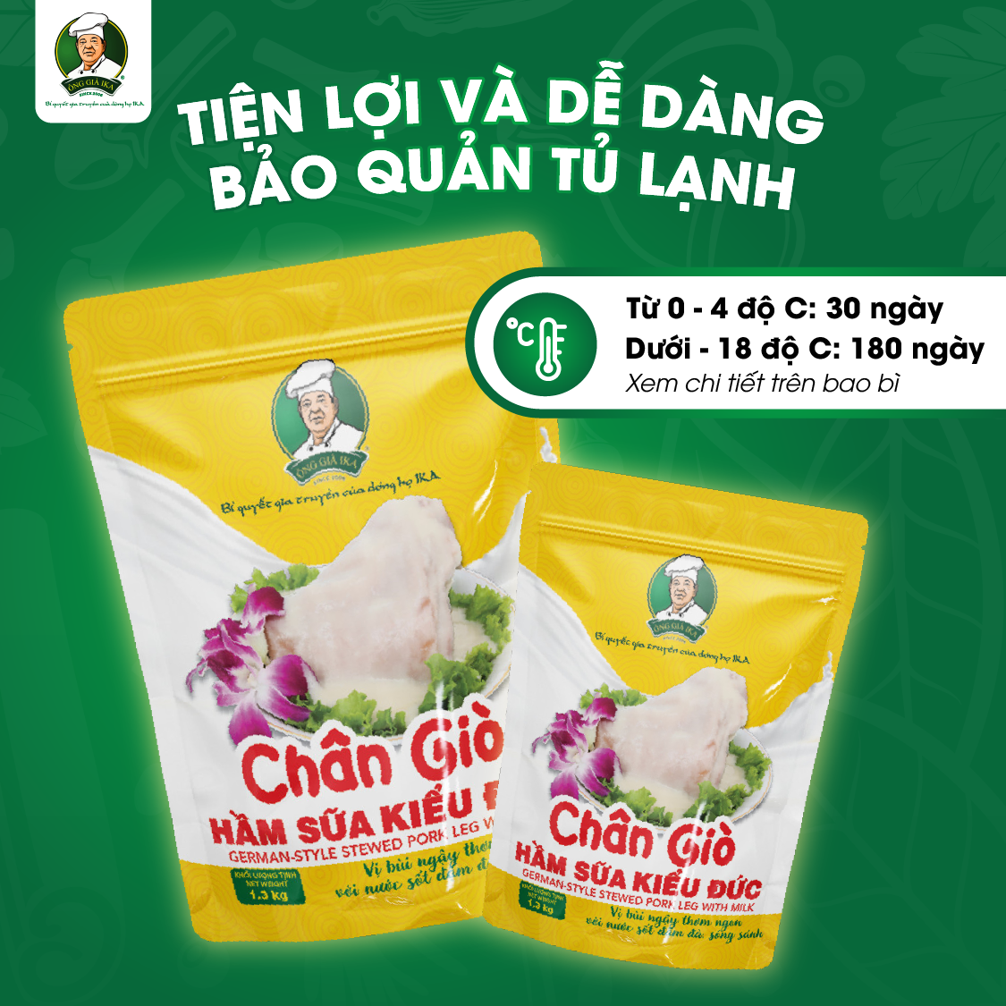 Chân giò hầm sữa kiểu Đức 1.2kg - Ông già IKA ( Chỉ giao tại Hà Nội)