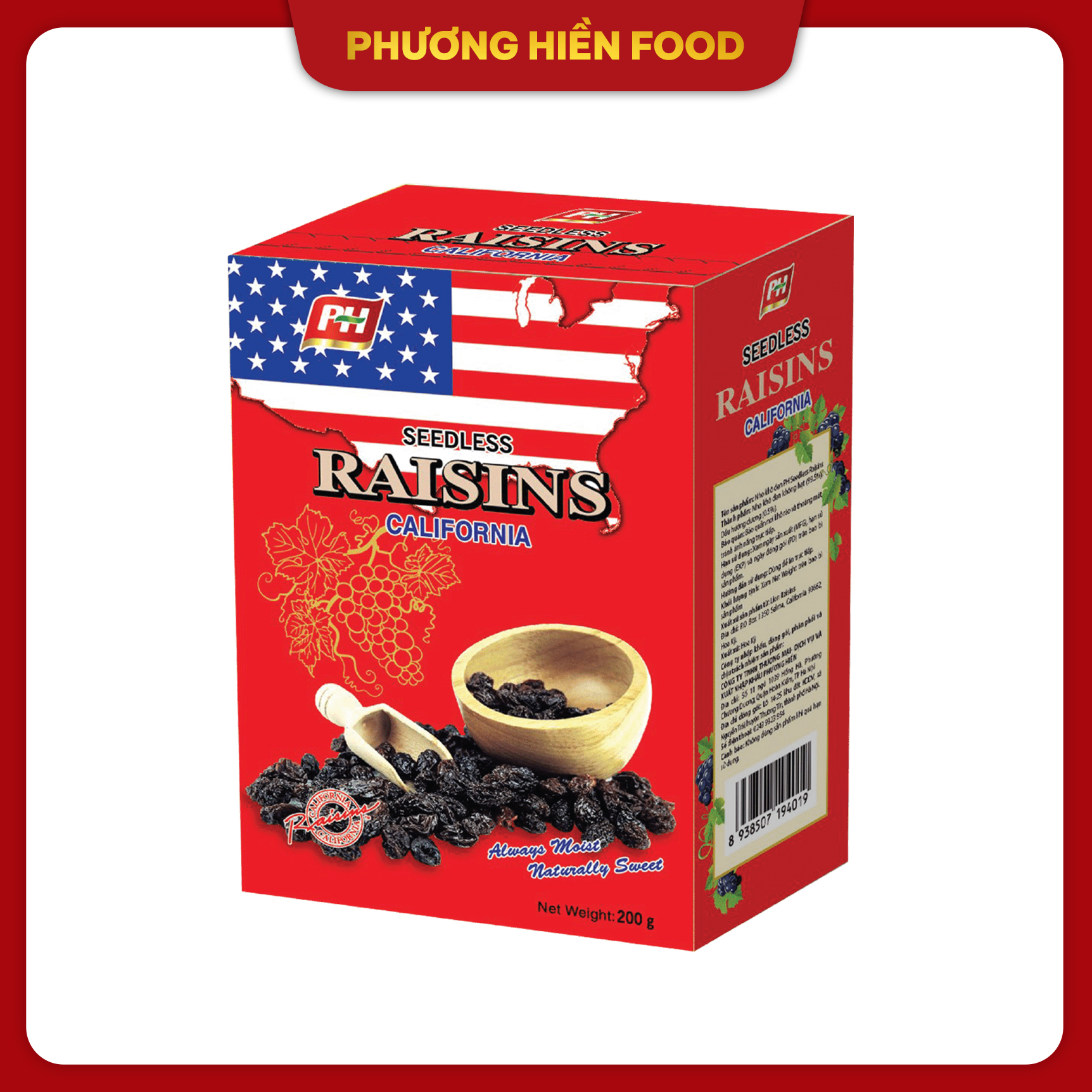Nho khô đen nhập khẩu Mỹ Raisins 200g