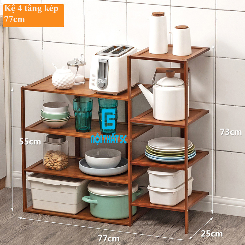 KỆ ĐỰNG ĐỒ ĐA NĂNG NHIỀU TẦNG GỖ TRE GIGG