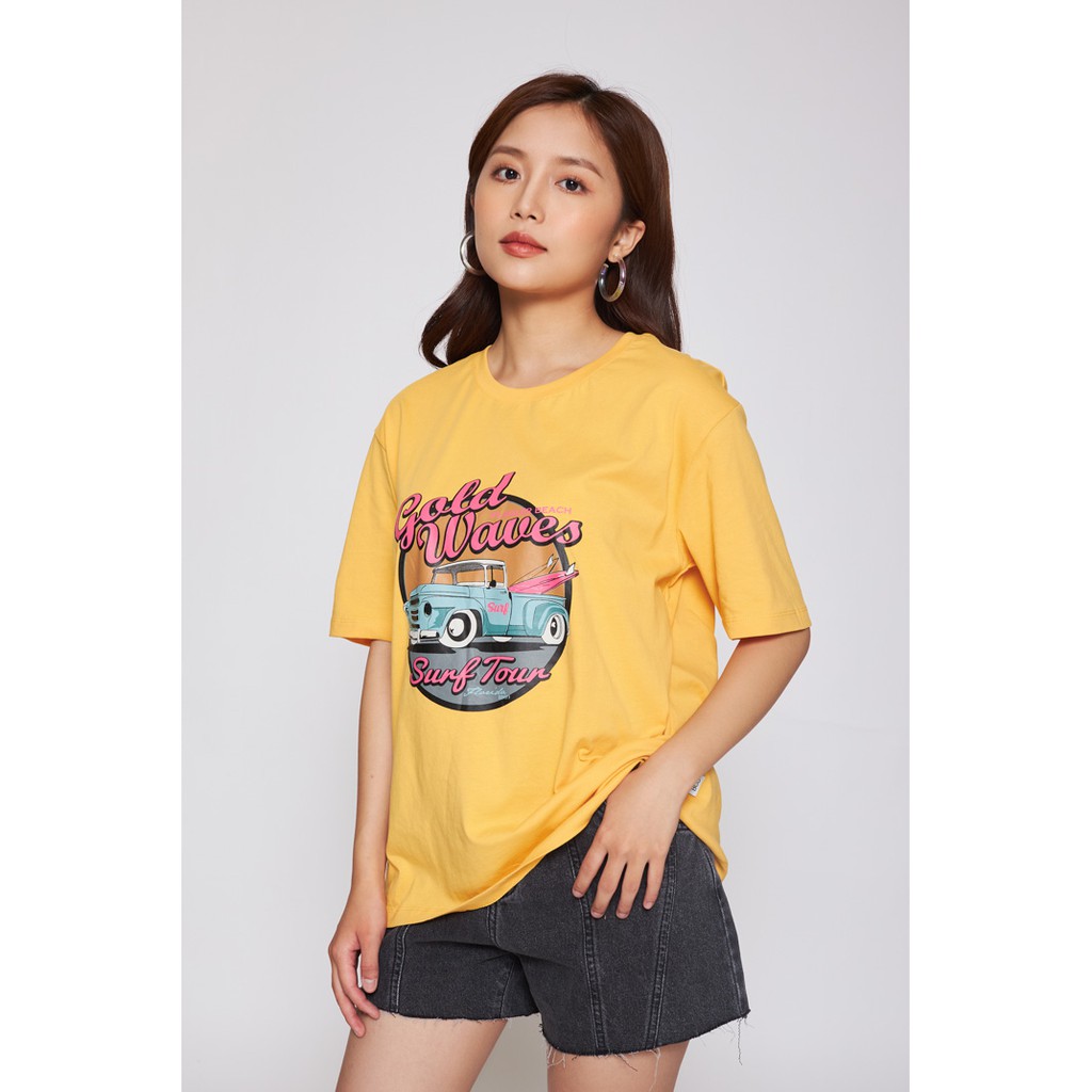 Áo thun nữ boo dáng rộng 100%cotton in hình nhiều màu cá tính trendy