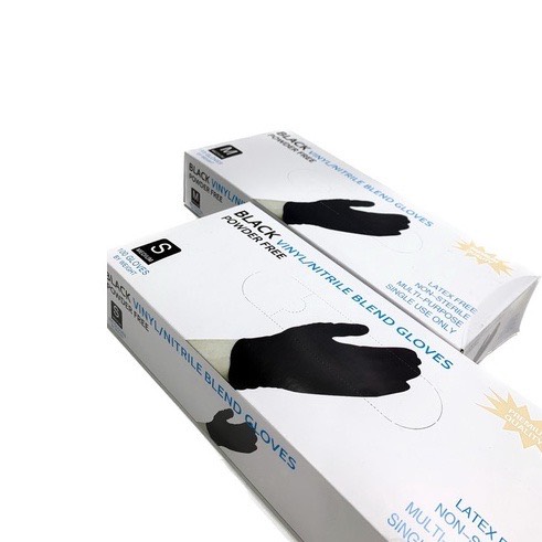 Găng tay không bột màu đen nitrile - 100 chiếc size  S, M