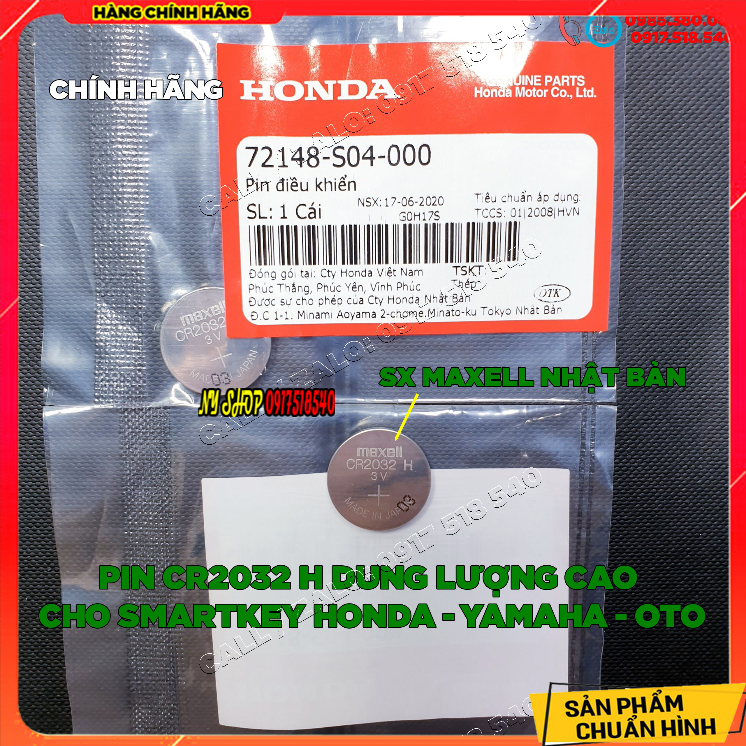 ✅ Pin smartkey CR2032H chính hãng Honda dùng cho chìa SH VIỆT SH MODE AB LEAD VISION VARIO NVX GRANDER ... ✅