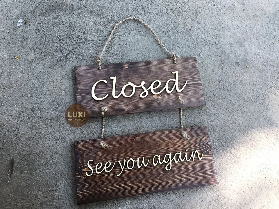 Combo 2 bảng gỗ open - closed độc đáo - xưởng luxi decor