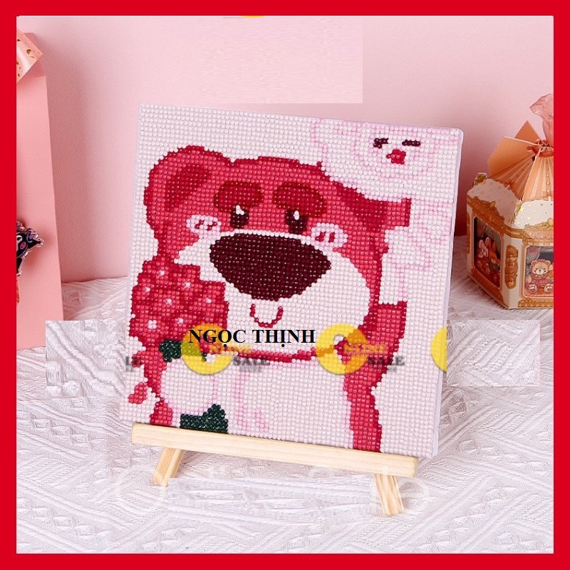 Tranh đính đá gấu dâu và các nhân vật hoạt hình cực kỳ đáng yêu CÓ HÌNH THÀNH PHẨM KHAM KHẢO