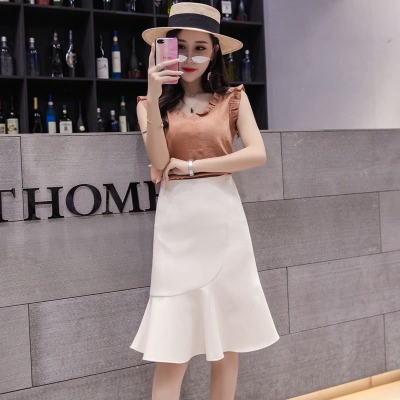 Chân váy đuôi cá chất liệu tuyết mưa may đồ công sở