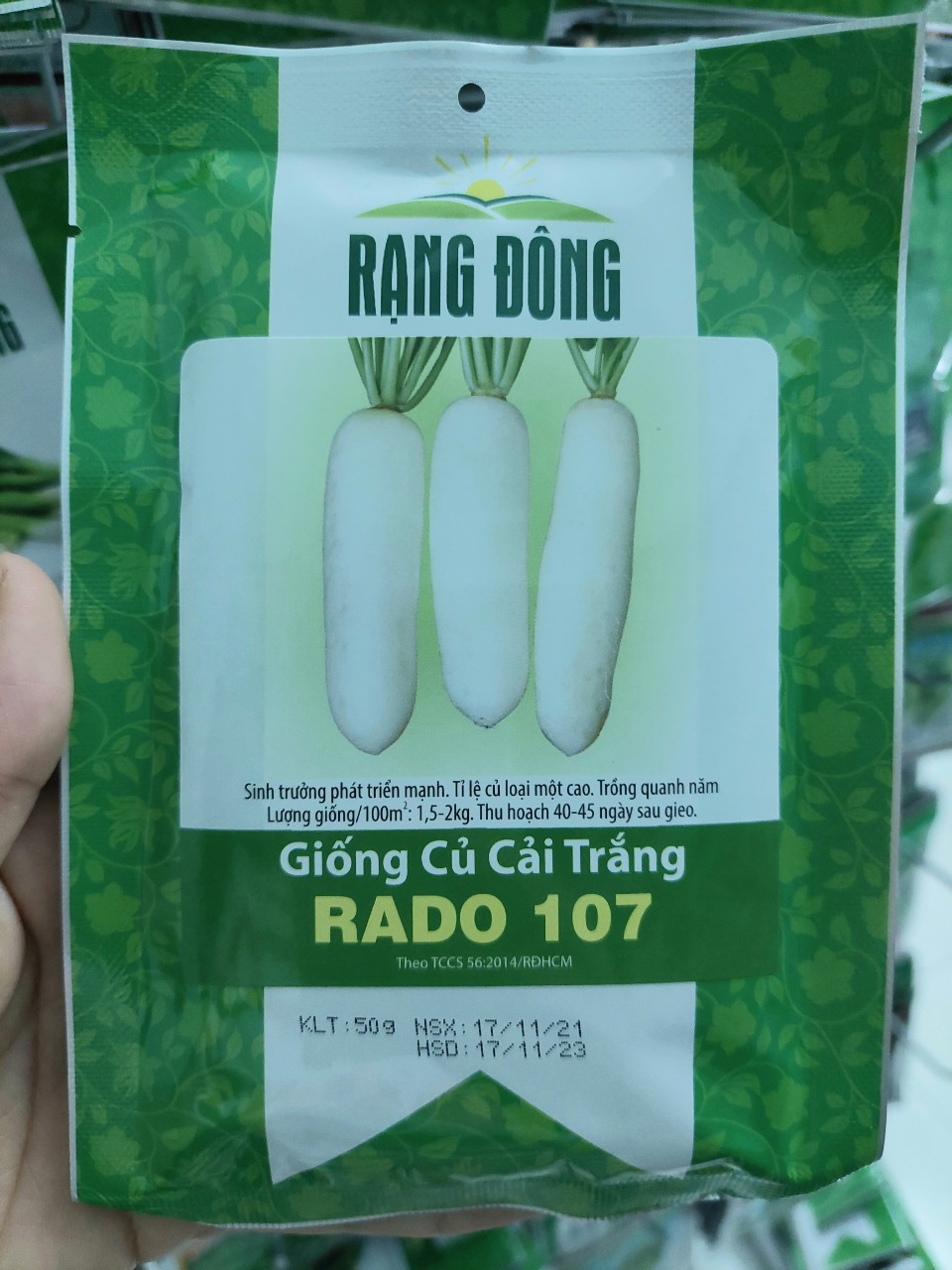 [Seeds] Hạt giống củ cải trắng RD107, đóng gói 20gr-50gr