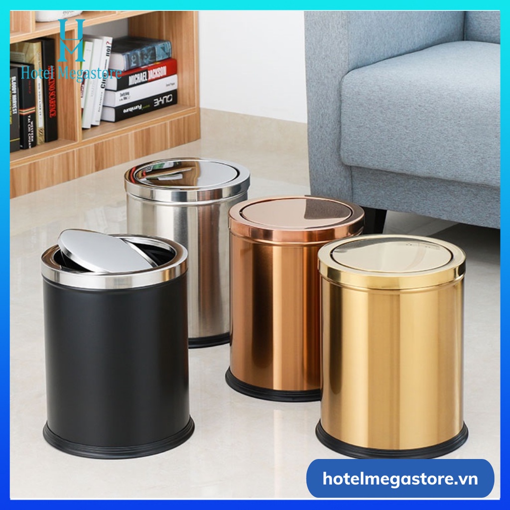 THÙNG RÁC INOX NẮP LẬT CAO CẤP