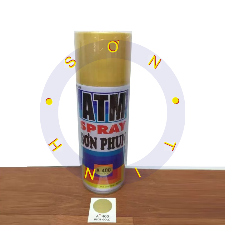 Sơn xịt xe máy ATM màu nhũ vàng ánh kim A400