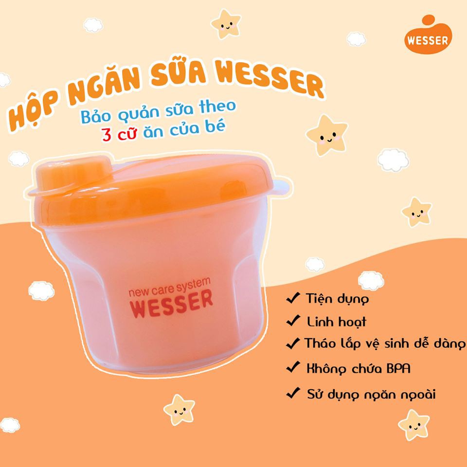 Hộp chia sữa 3 ngăn Wesser