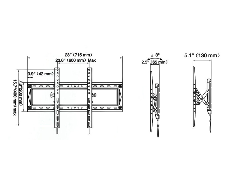 Giá Treo Tivi Nghiêng NB DF80 (60-80 inch)