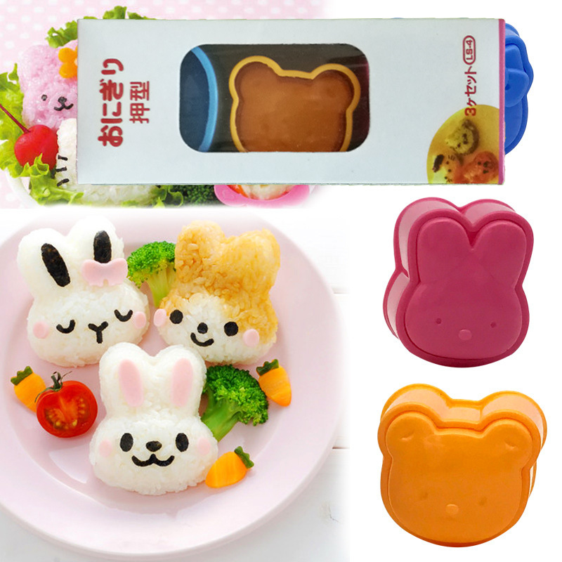 Bộ 3 khuôn tạo hình cơm hình gấu cho bé