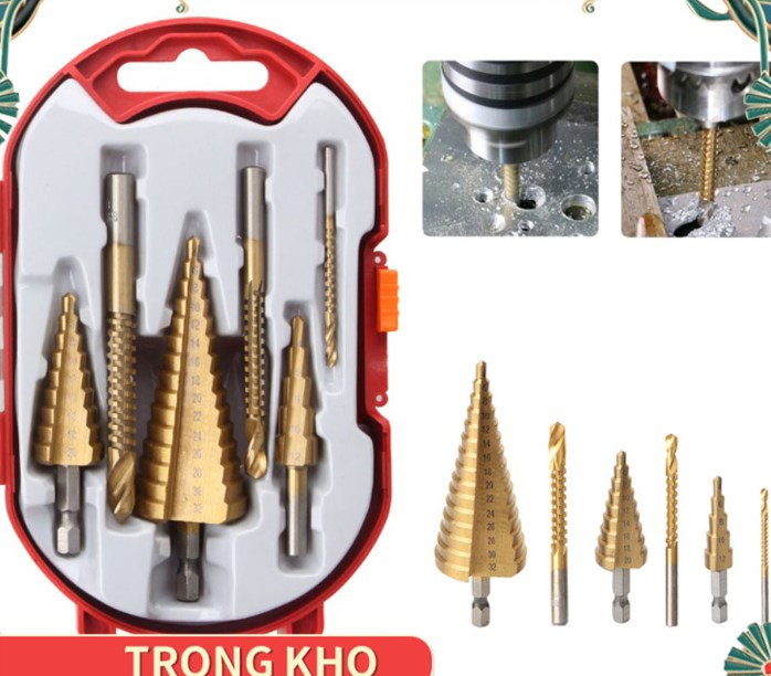 ⚡Miễn Phí Vận Chuyển⚡COD mũi khoan khoét lỗ đa năng,Mũi khoan hình nón thép HSS phủ titan cỡ 4-12/20/32mm tiện dụng- Khoan được nhiều cỡ lỗ trong 1 mũi khoan