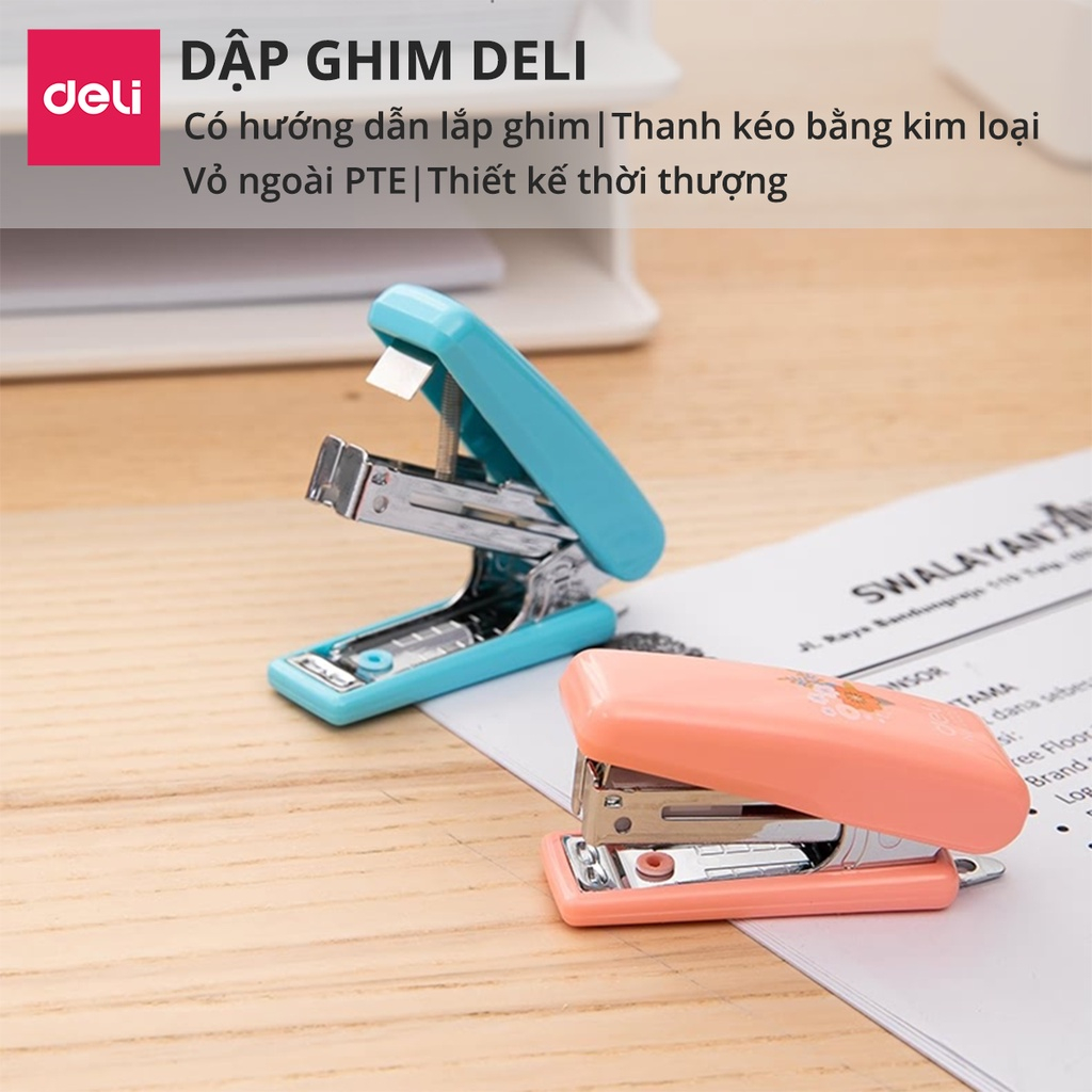 Dập ghim mini số 10 Deli - 12 trang - E0222