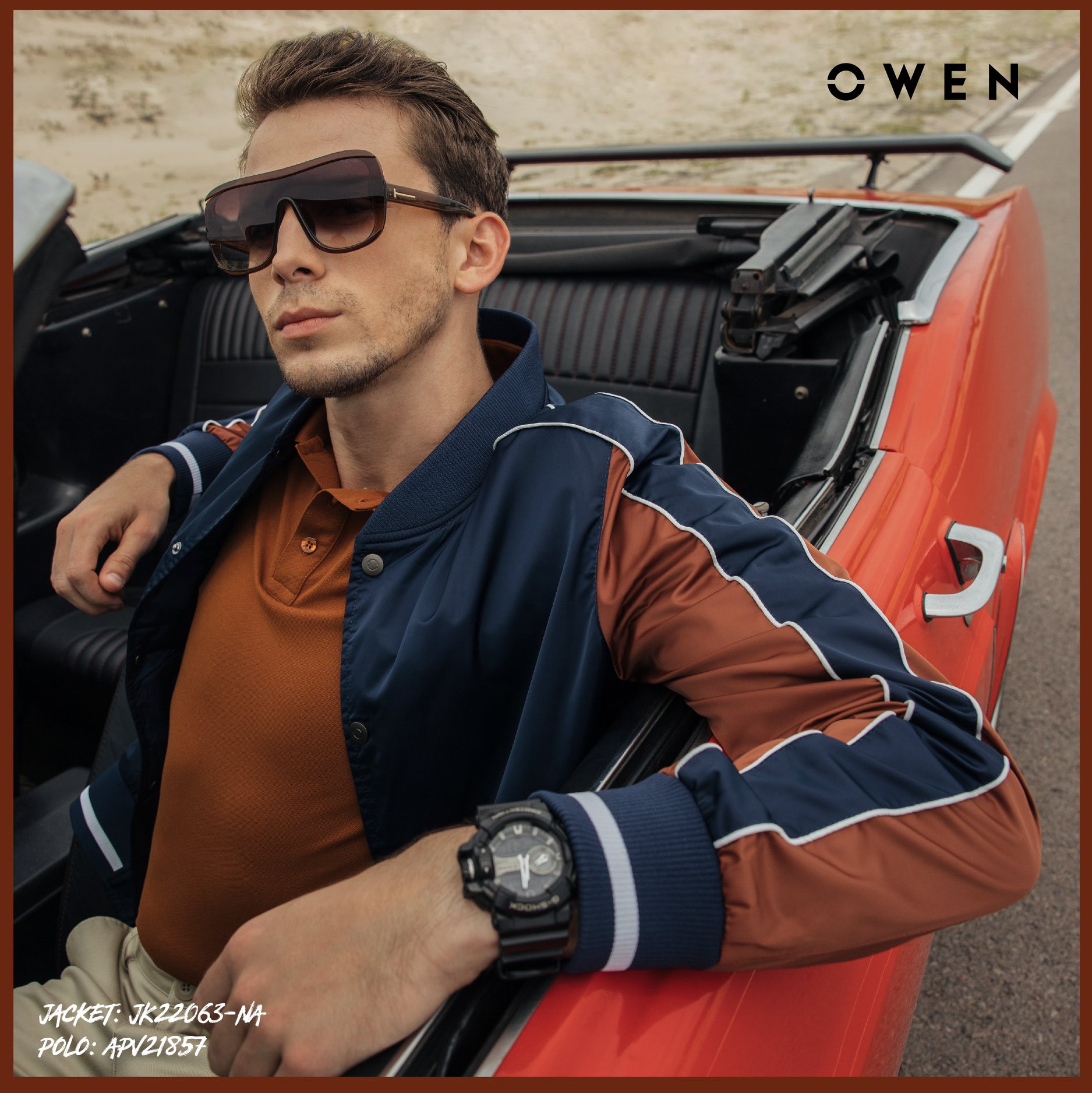 OWEN - Áo khoác gió nam 2 lớp dáng bomber